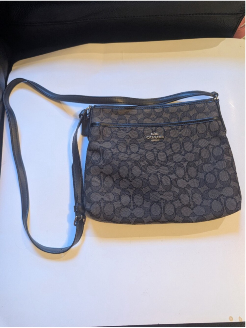 Coach Crossbody Bag in Black and Gray Signature Canvas